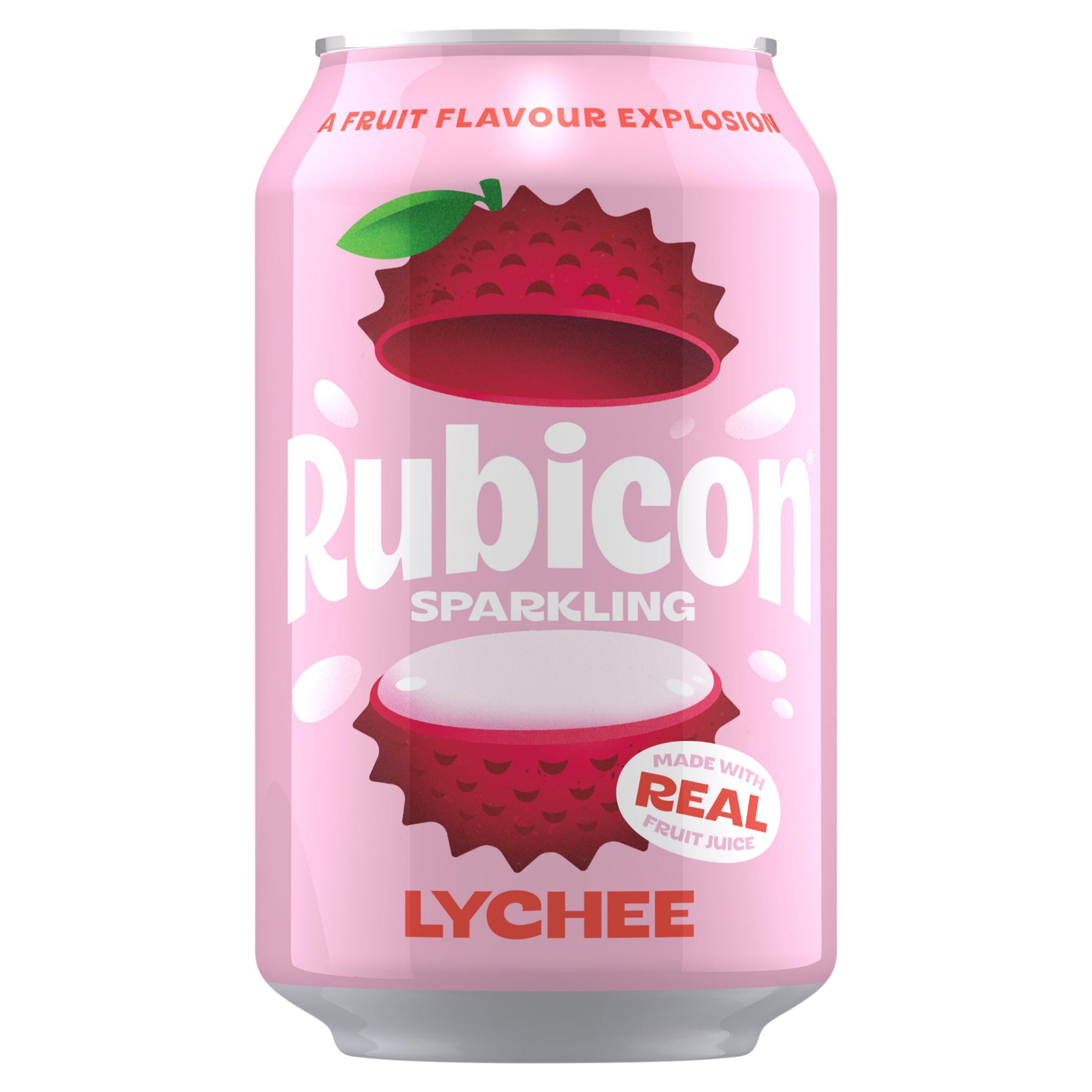 Rubicon Sparkling Lychee 330ml can, UK version