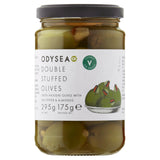 Odysea double stuffed olives with red peppers and almonds 295g - British product