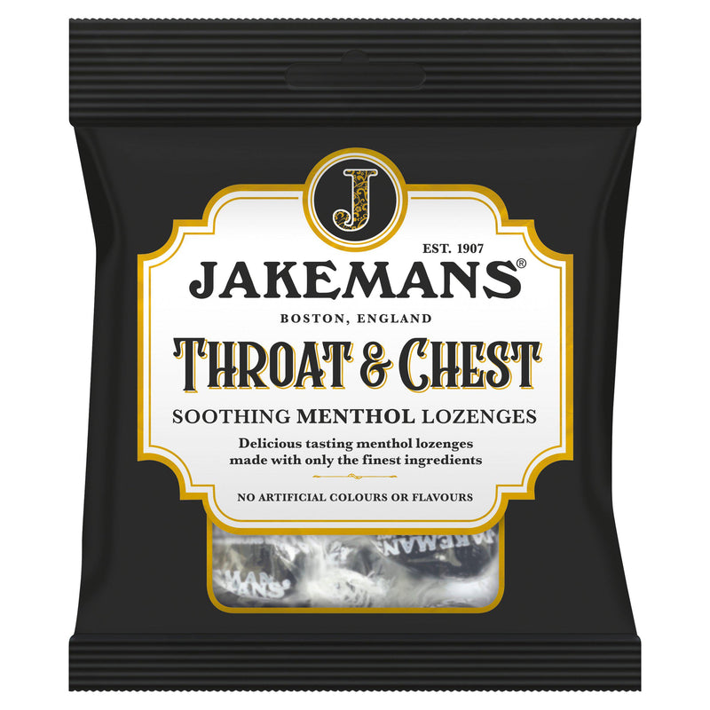 Jakemans menthol throat lozenges 73g, UK version