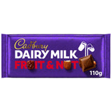 Cadbury Fruit & Nut chocolate bar 110g, imported from the UK