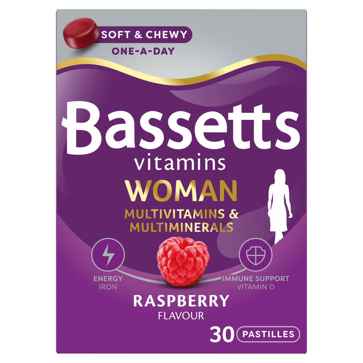 Bassetts Vitamins multivitamin pastilles Raspberry Flavour x30 - British product