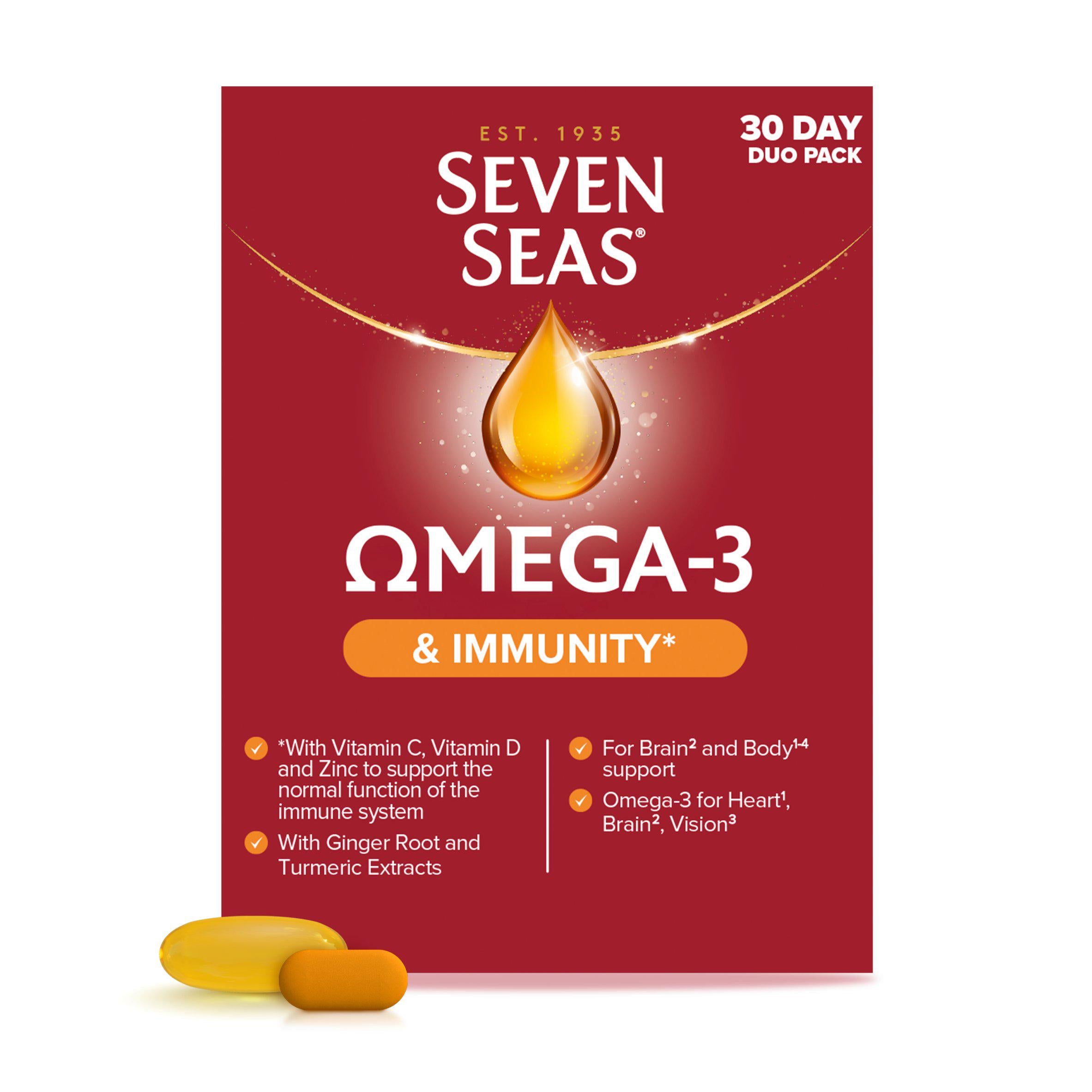 Seven Seas Omega-3 & Immunity Duo Pack 30 day, UK version