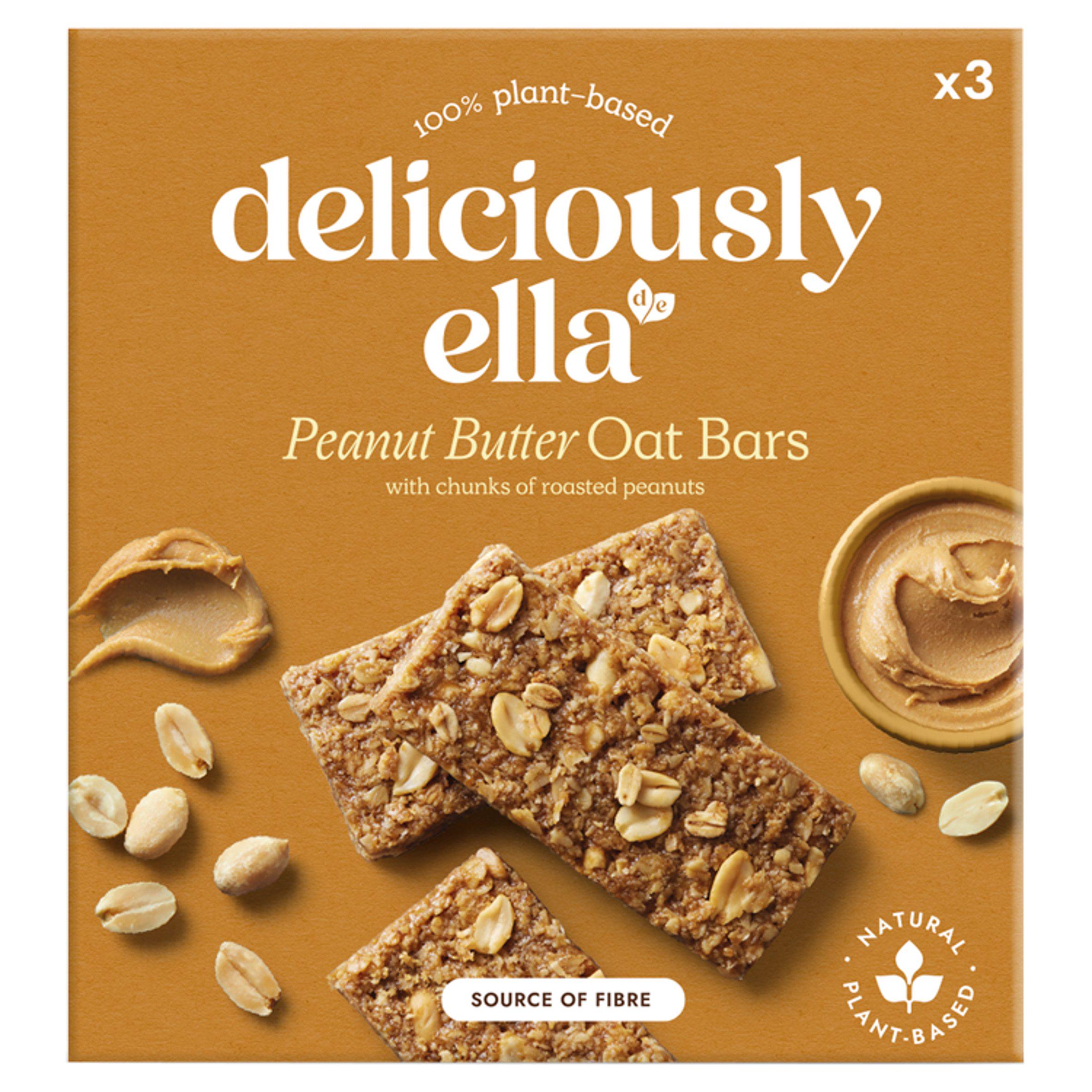 Deliciously Ella peanut butter oat bars multipack 3x50g (British brand)