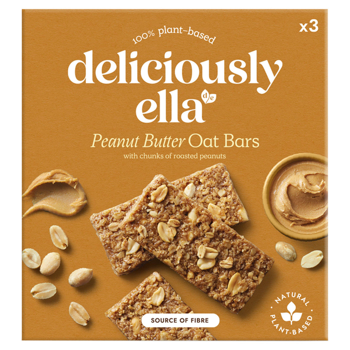 Deliciously Ella peanut butter oat bars multipack 3x50g (British brand)