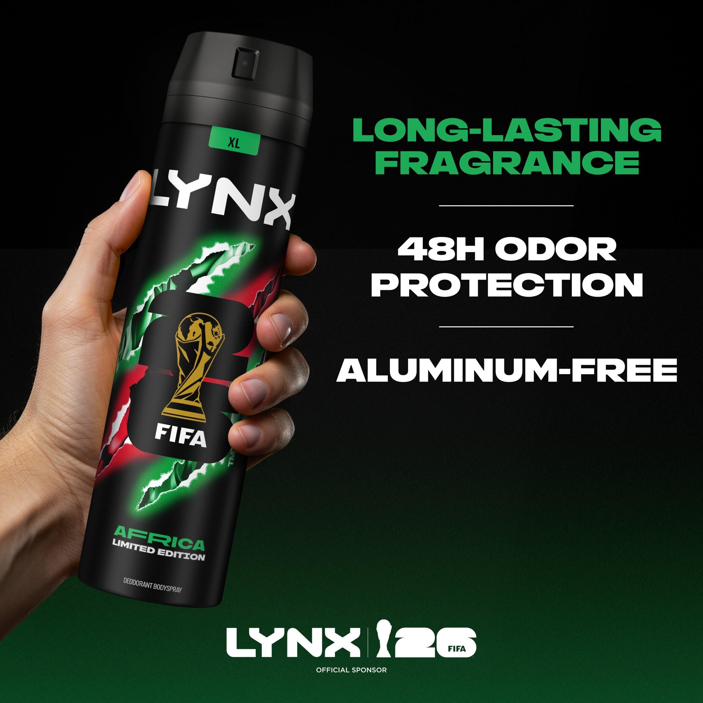 Lynx aerosol deodorant body spray Africa 48h 250ml, UK version