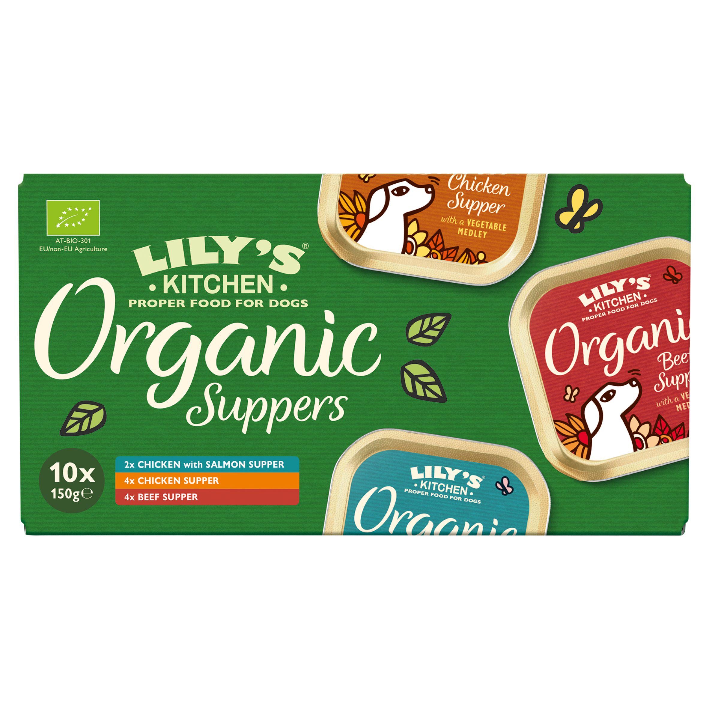 Lily's Kitchen organic dog food multipack 10x150g, imported from the UK