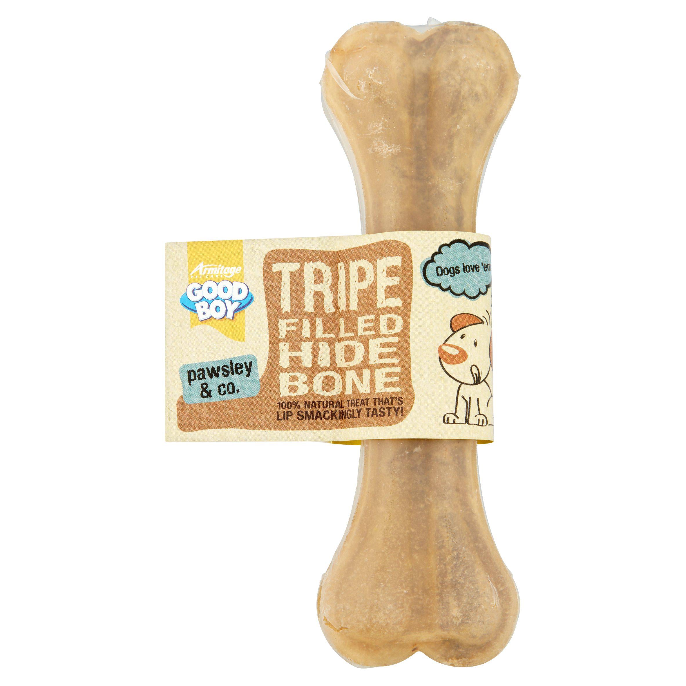 Good Boy Pawsley tripe filled hide bone dog treat, UK version