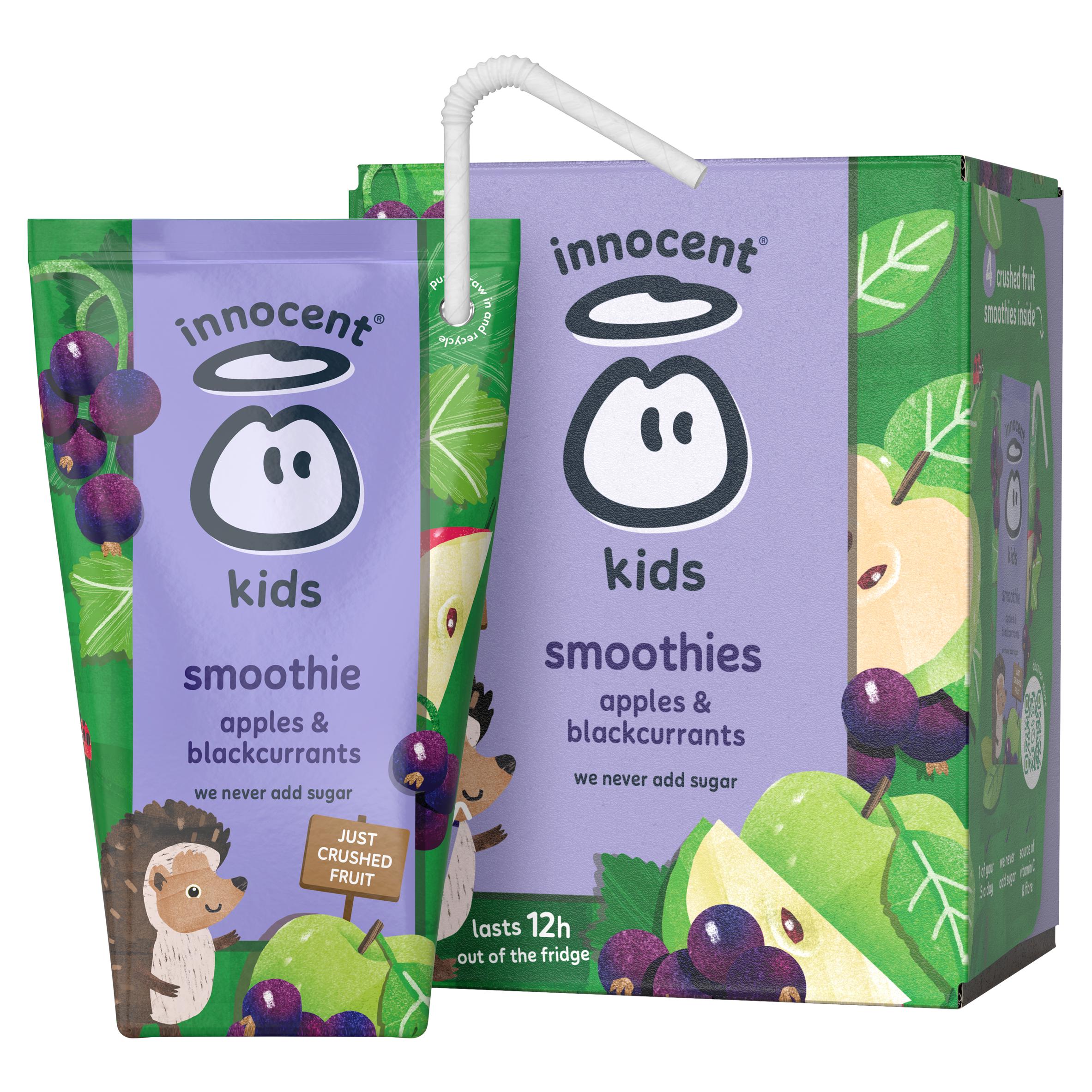 Innocent Kids apples and blackcurrants smoothies 4 x 150ml - British product
