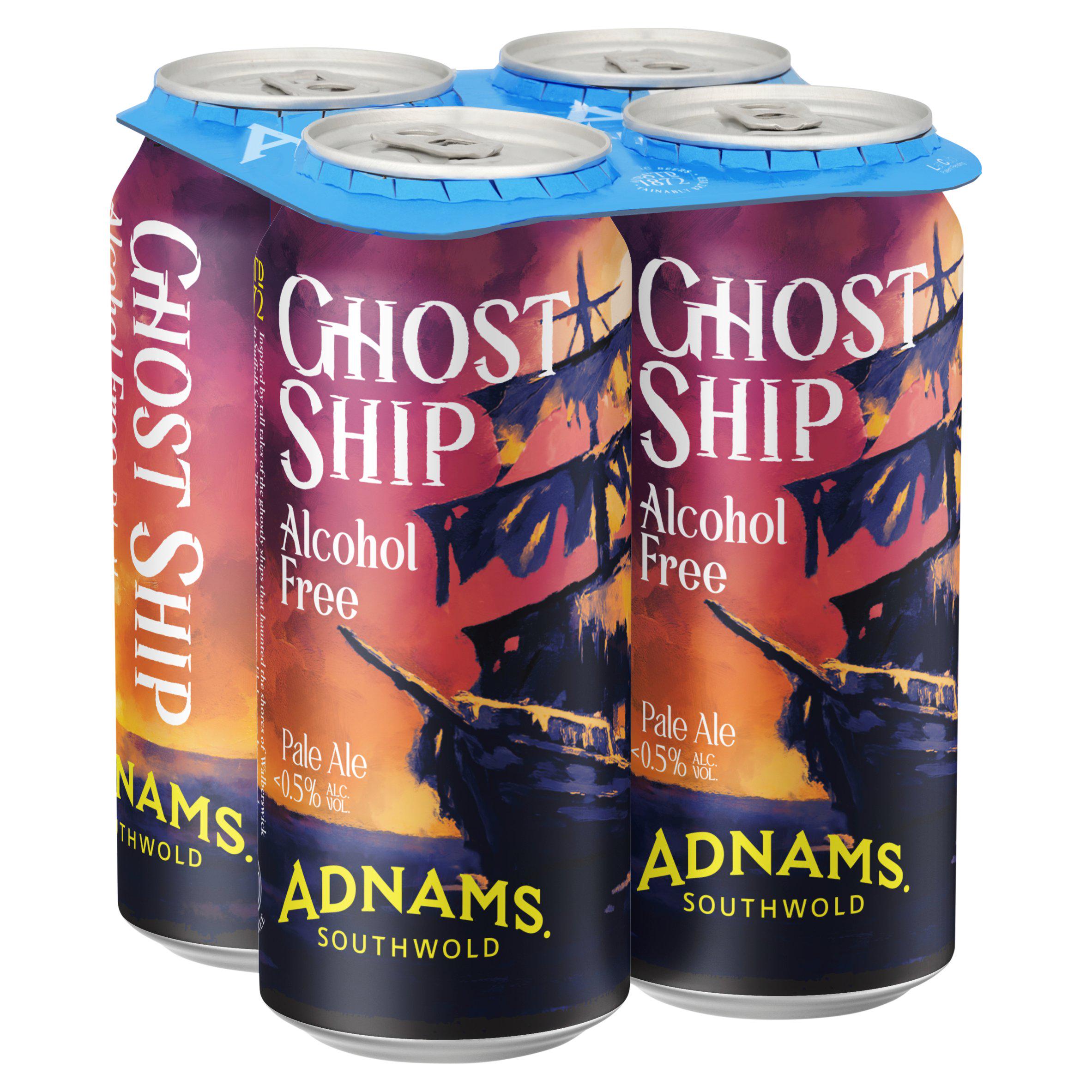 Adnams Ghost Ship low alcohol pale ale 0.5% 4x440ml, imported from the UK
