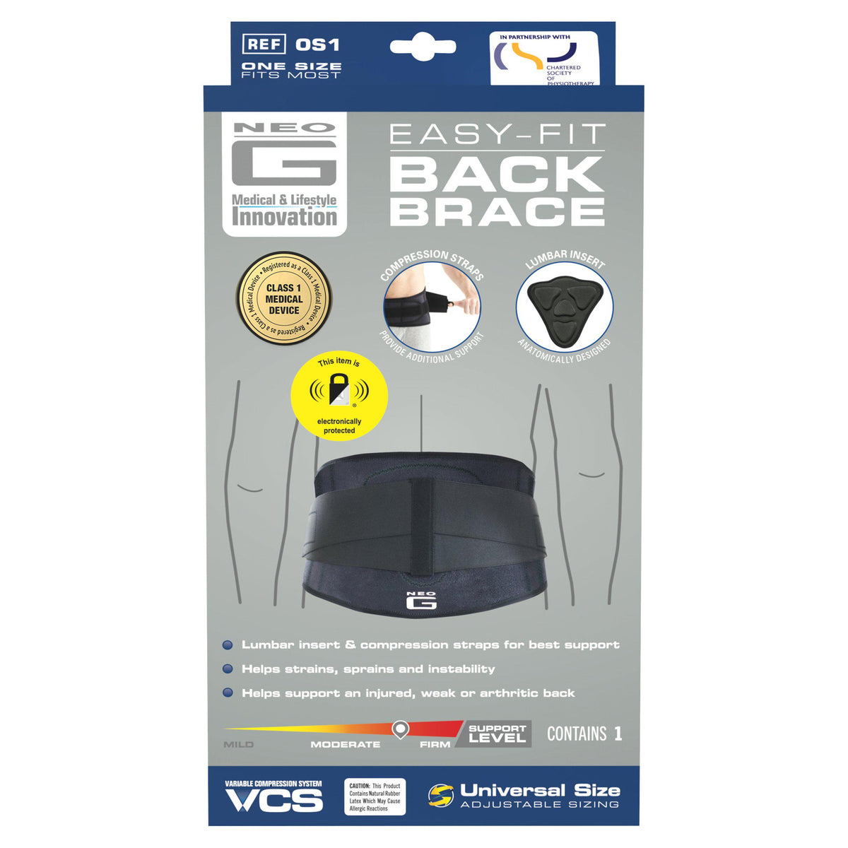 Neo G Easy Fit Back Brace Universal - British product