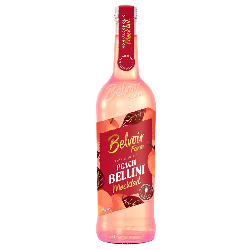 Belvoir Farm non-alcoholic Peach Bellini mocktail (British brand)