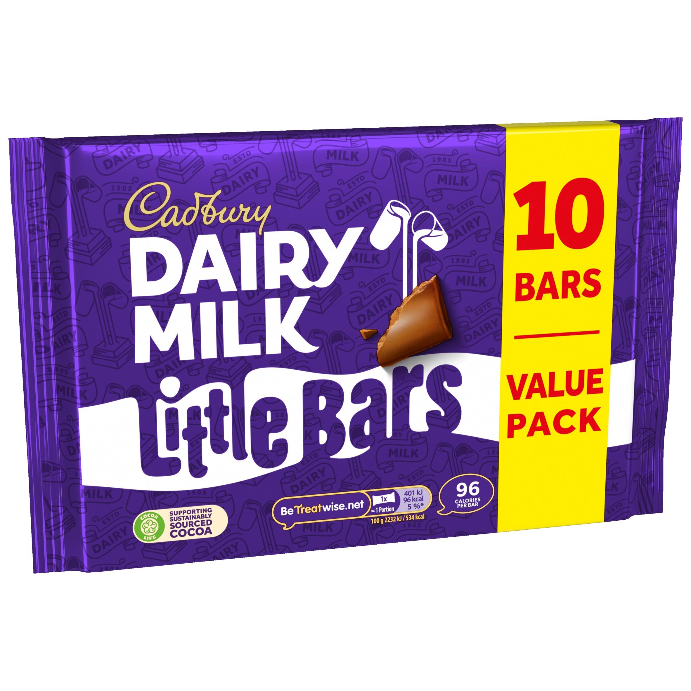 ألواح صغيرة متعددة العبوات من شوكولاتة الحليب Cadbury 180 جرام - منتج بريطاني