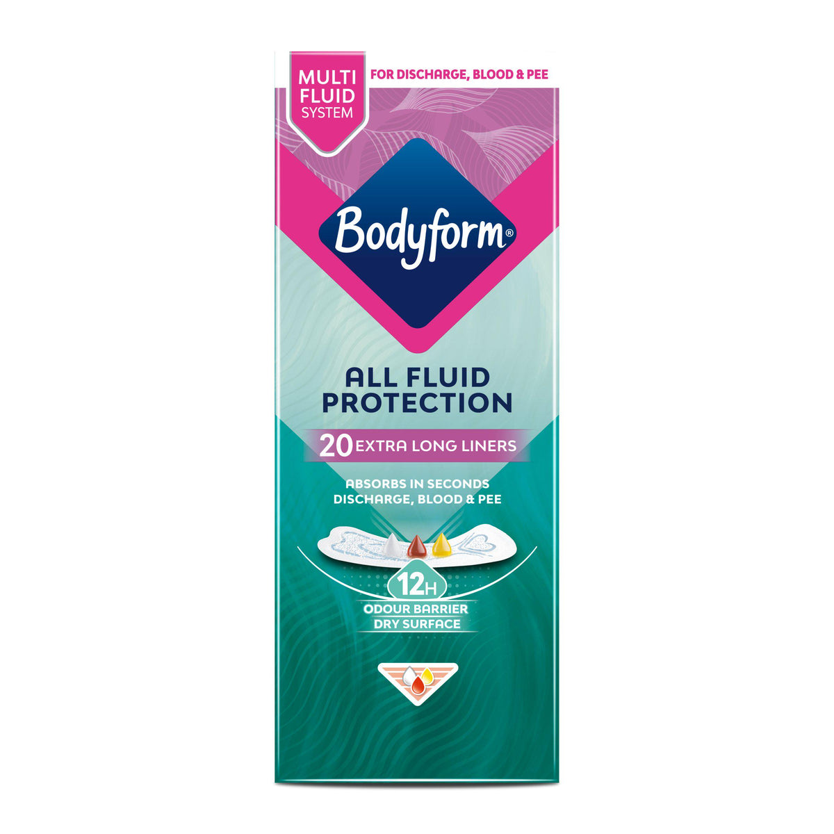 Bodyform extra long panty liners x20 (British brand)