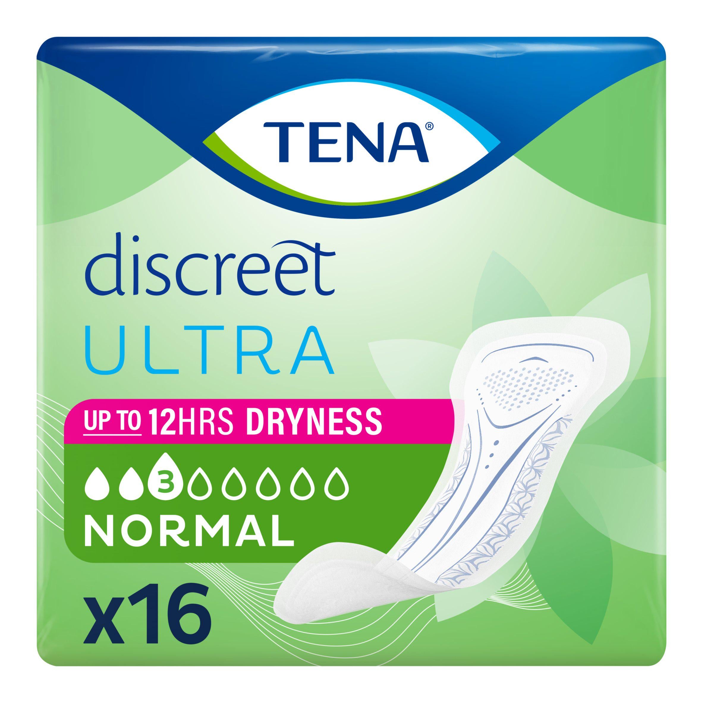 TENA incontinence pads Ultra Normal x16, imported from the UK