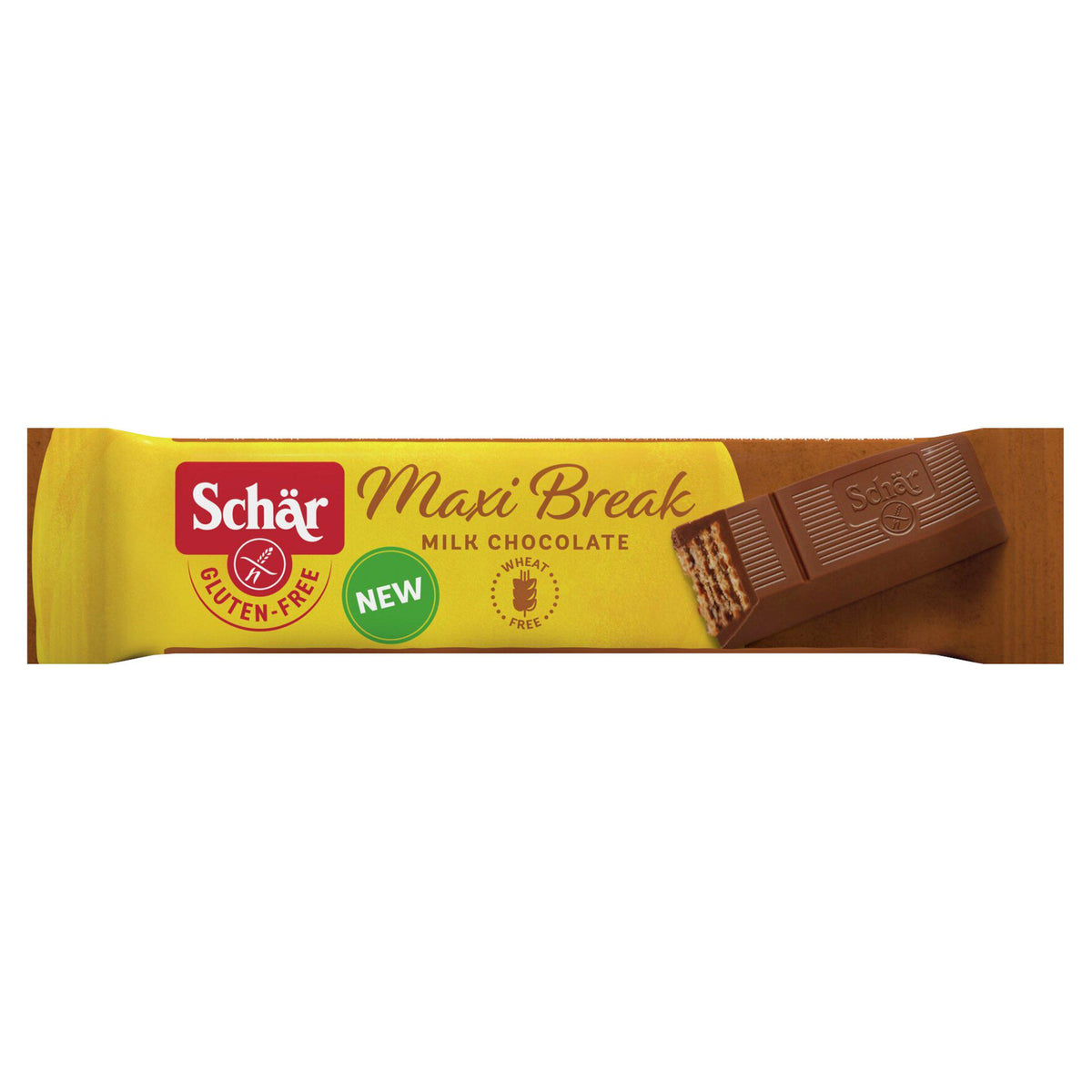 Schär Maxi Break milk chocolate wafer bar 38g, imported from the UK