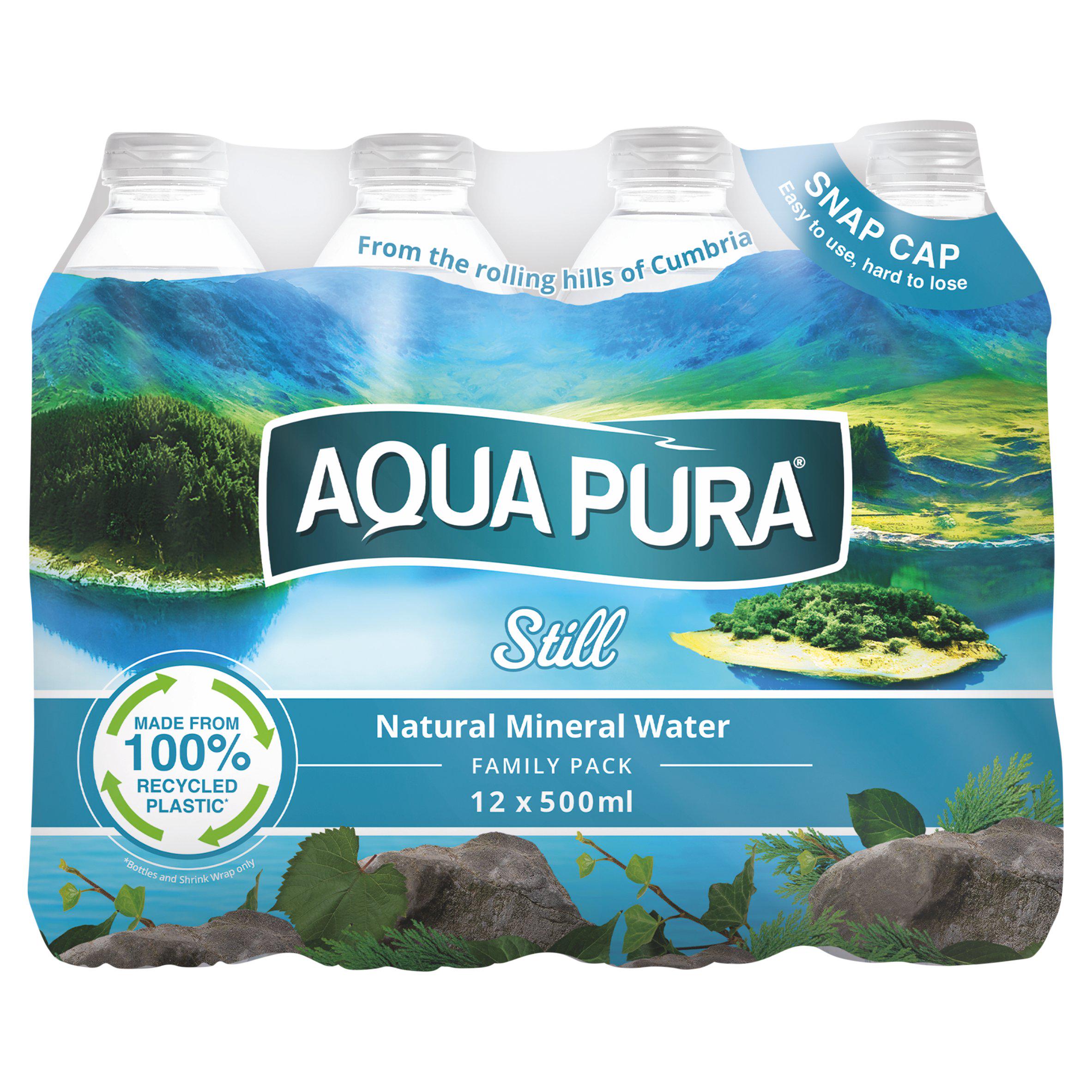Aqua Pura still mineral water 12x500ml - British product