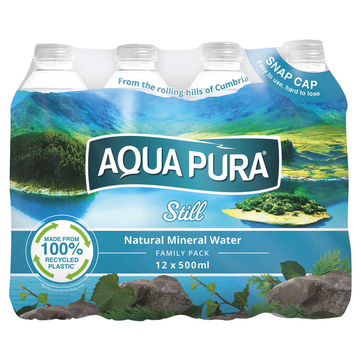 Aqua Pura still mineral water 12x500ml - British product