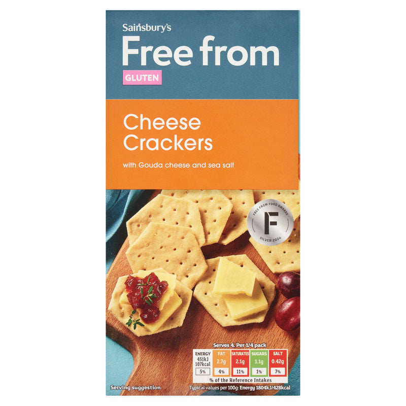 Sainsbury's free from cheese crackers 100g, UK version