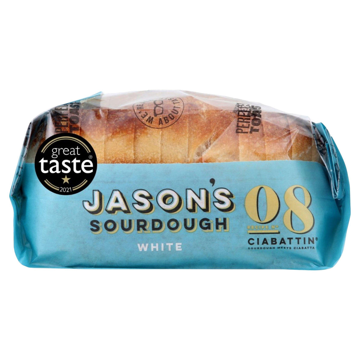 Jason's Sourdough white ciabattin bread 580g, imported from the UK