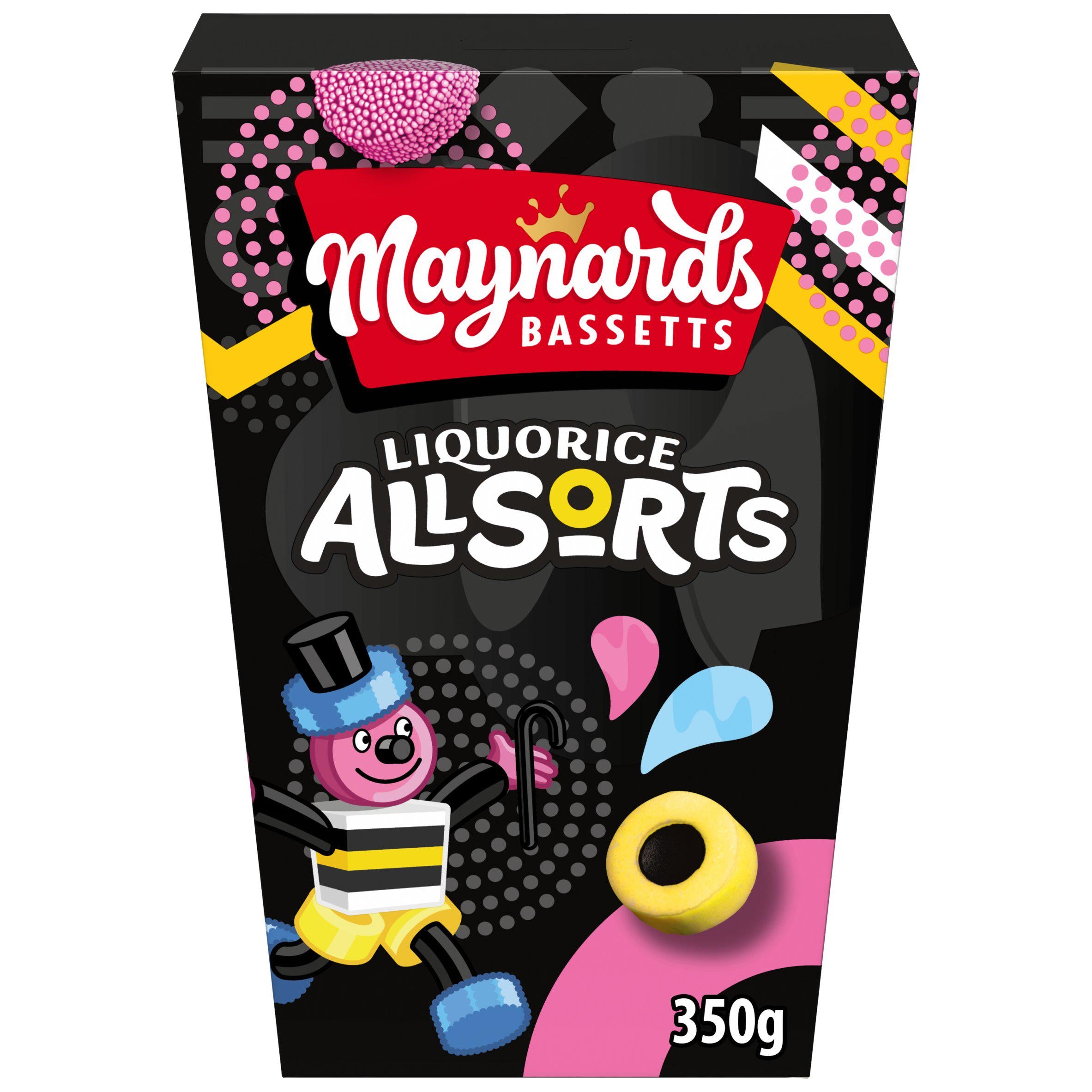 Maynards Bassetts Liquorice Allsorts sweets carton 350g, UK version