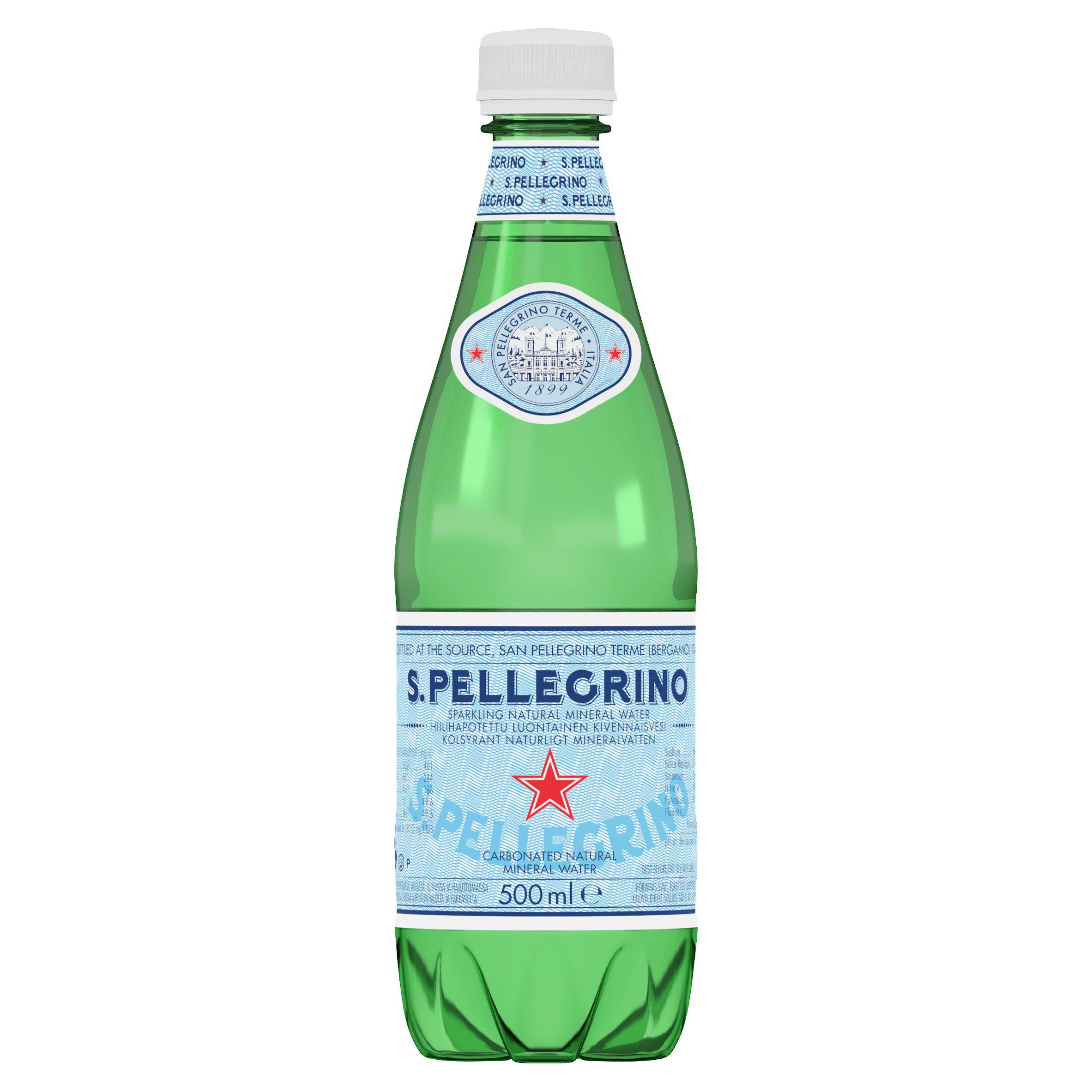 San Pellegrino sparkling mineral water 500ml (British brand)