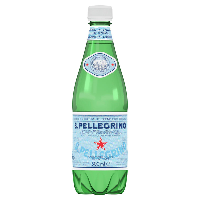 San Pellegrino sparkling mineral water 500ml (British brand)