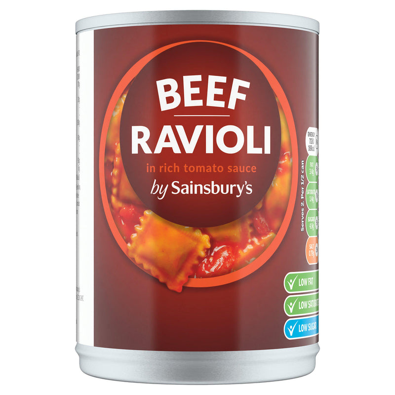 Sainsbury's ravioli in tomato sauce 400g, imported from the UK