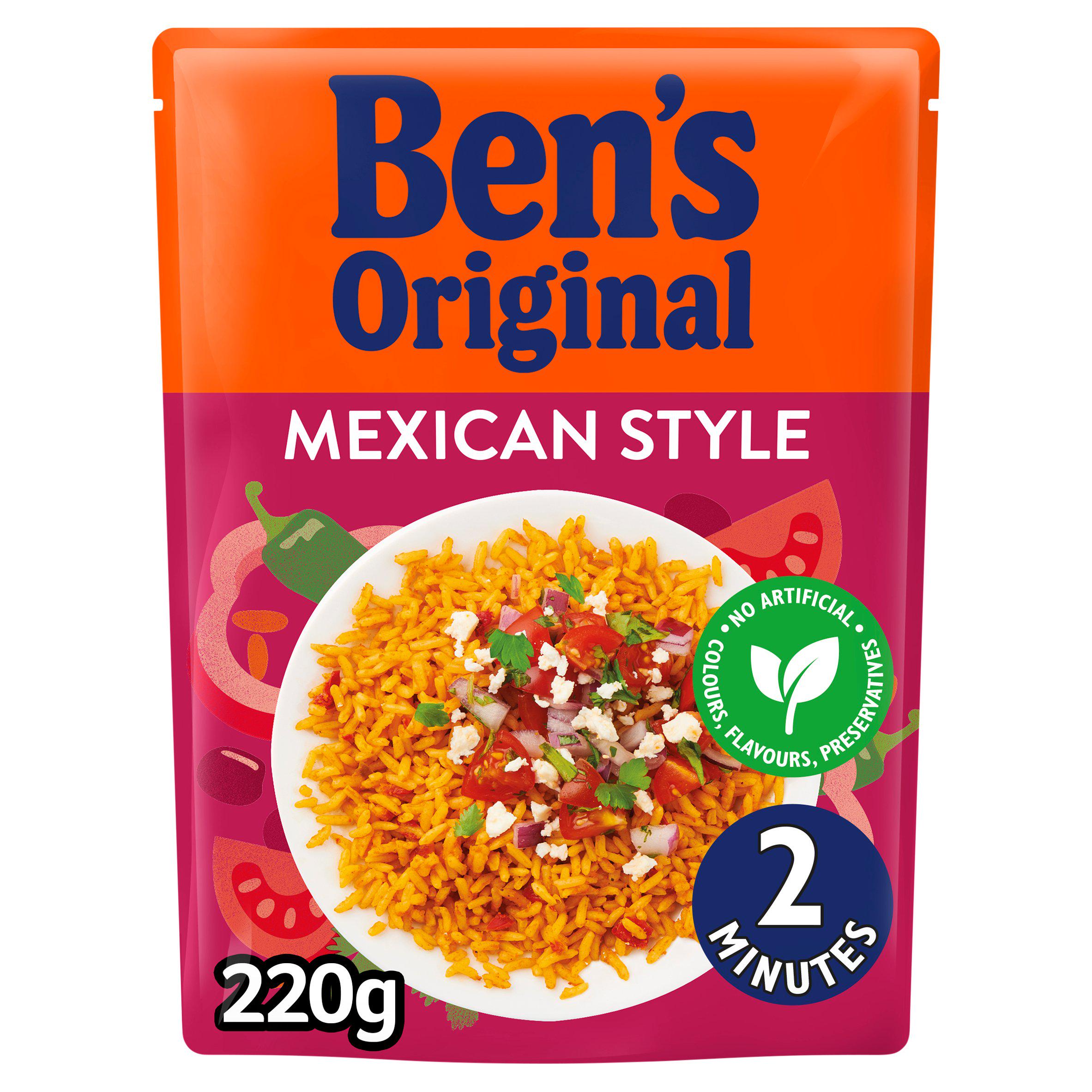 Ben's Original Mexican style microwave rice 220g, UK version