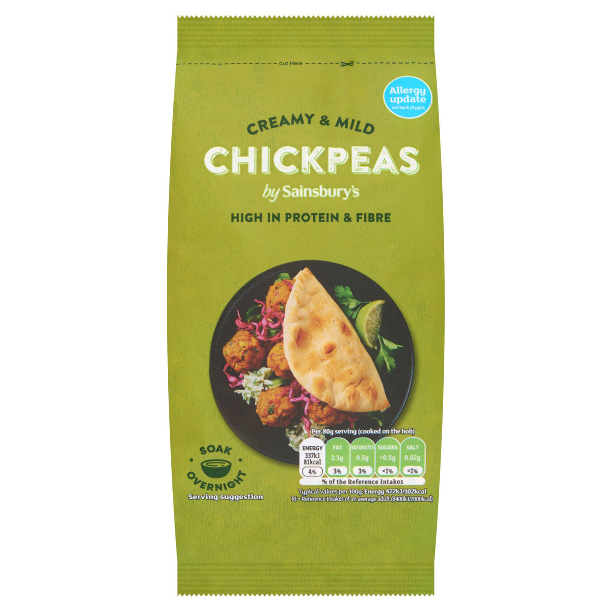 Sainsbury's dried chickpeas 500g, UK version
