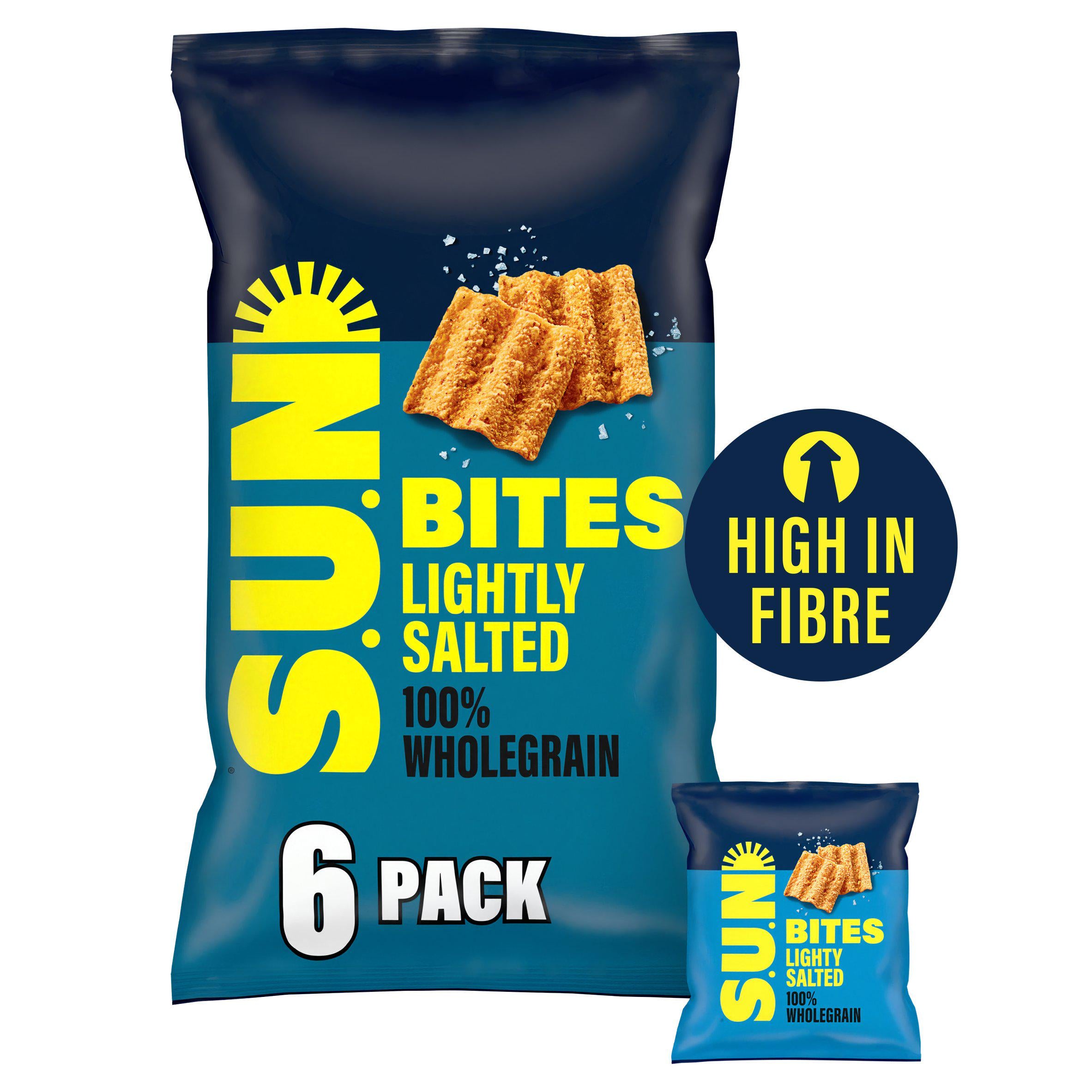 Sun Bites lightly salted wholegrain crisps multipack - British product