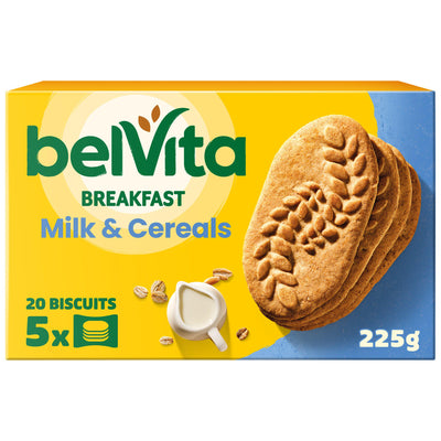 Sainsburys Belvita Milk & Cereal Breakfast Biscuit Bars Multipack 5 x 45g- Buy online at McGrocer