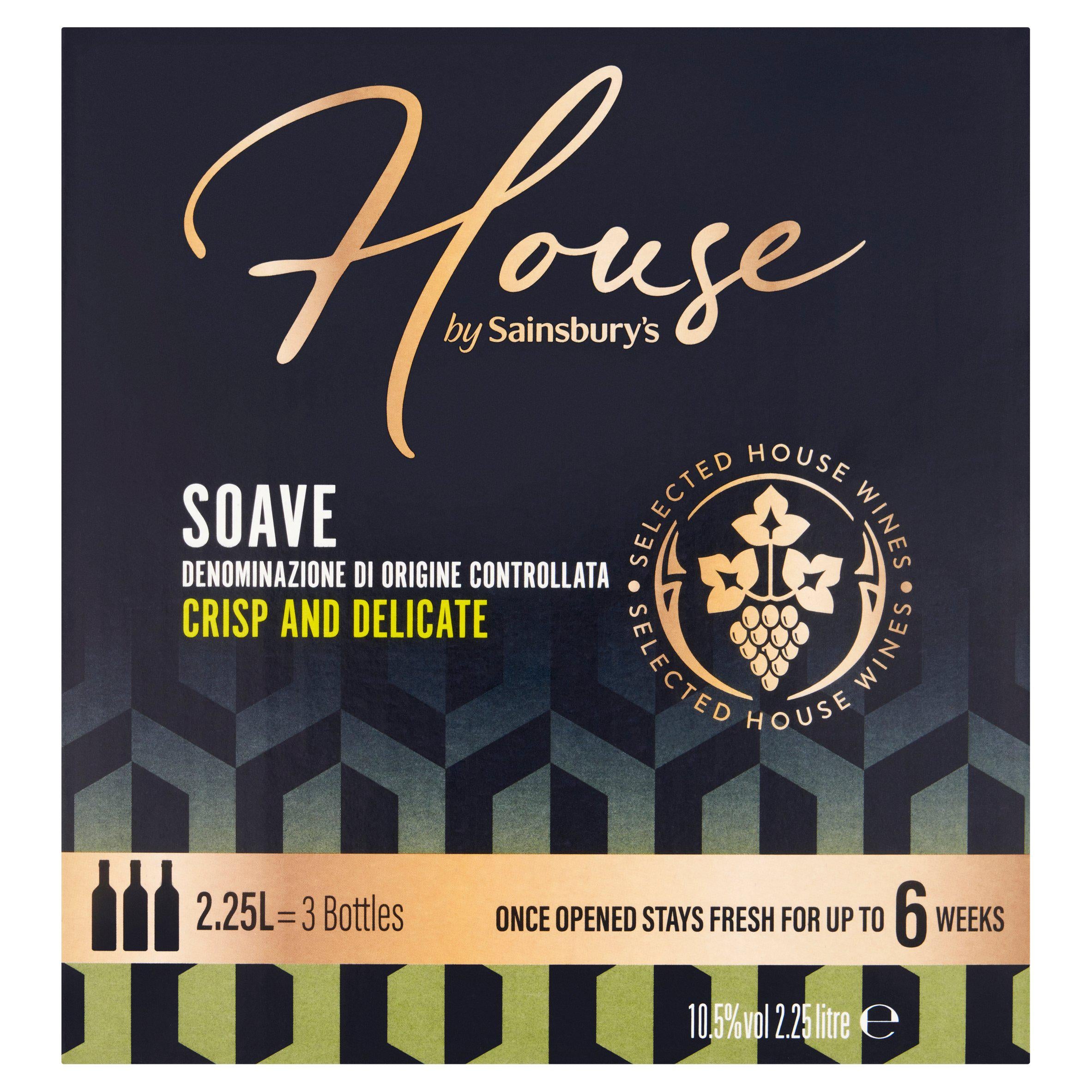 Sainsbury's House Soave white wine box 2.25L - British product