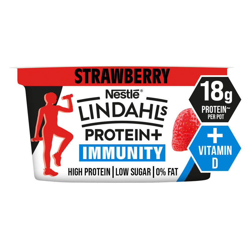 Lindahls strawberry protein quark yogurt 150g, imported from the UK