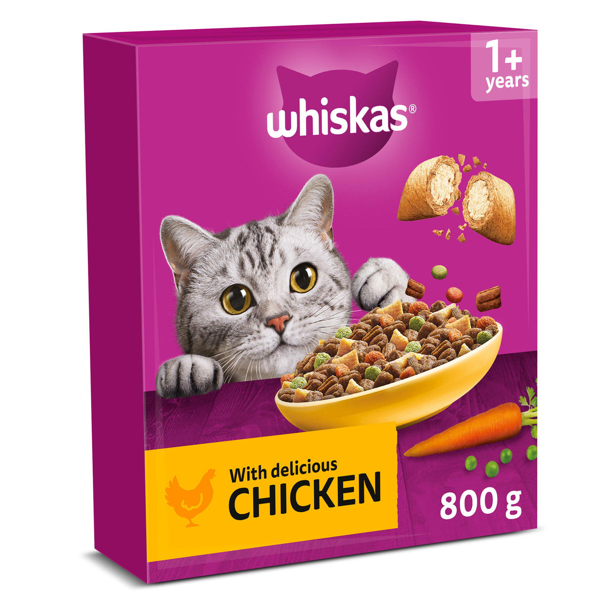 Whiskas dry cat food chicken complete adult 800g, UK version