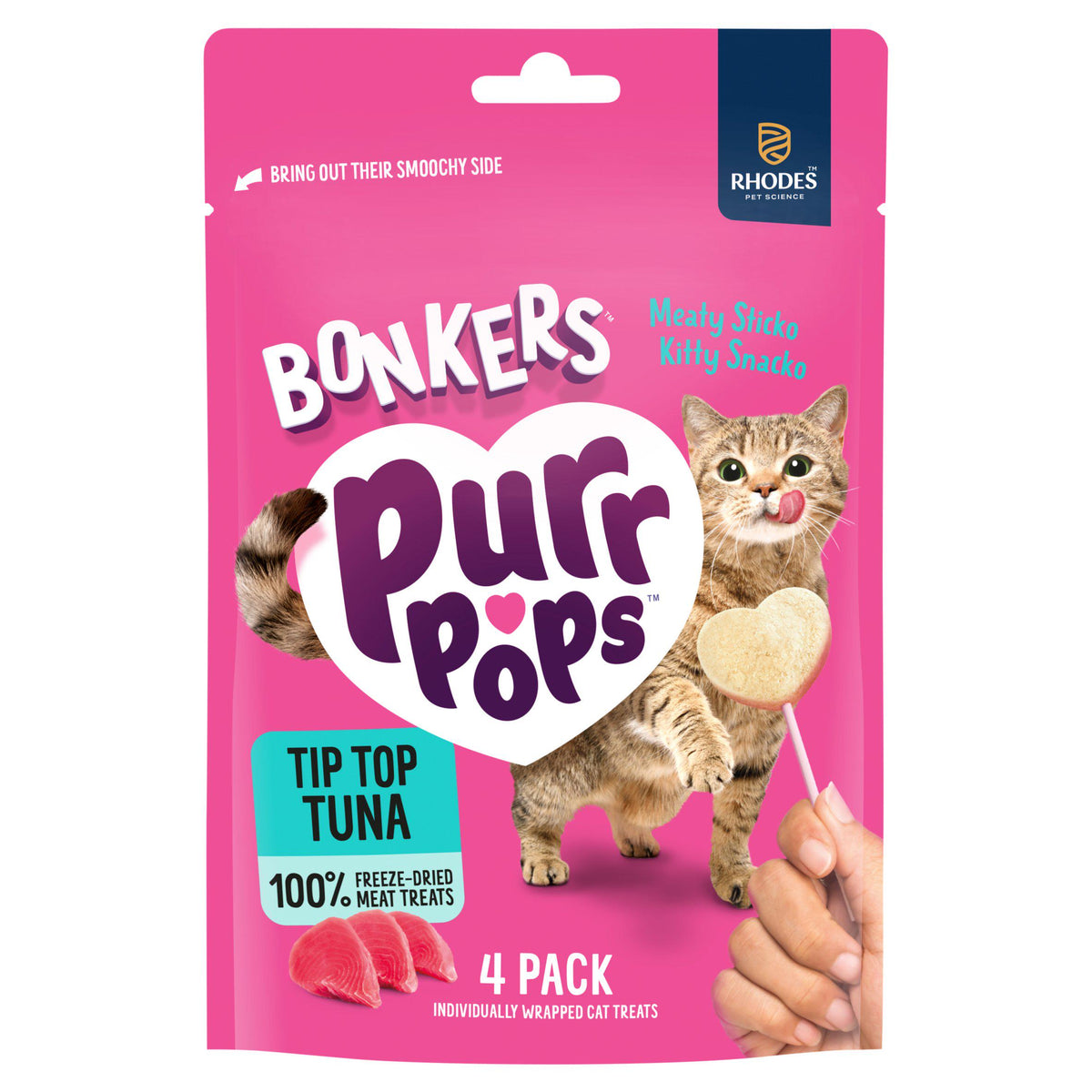 Bonkers cat treats tuna flavour pack of 4 - British product