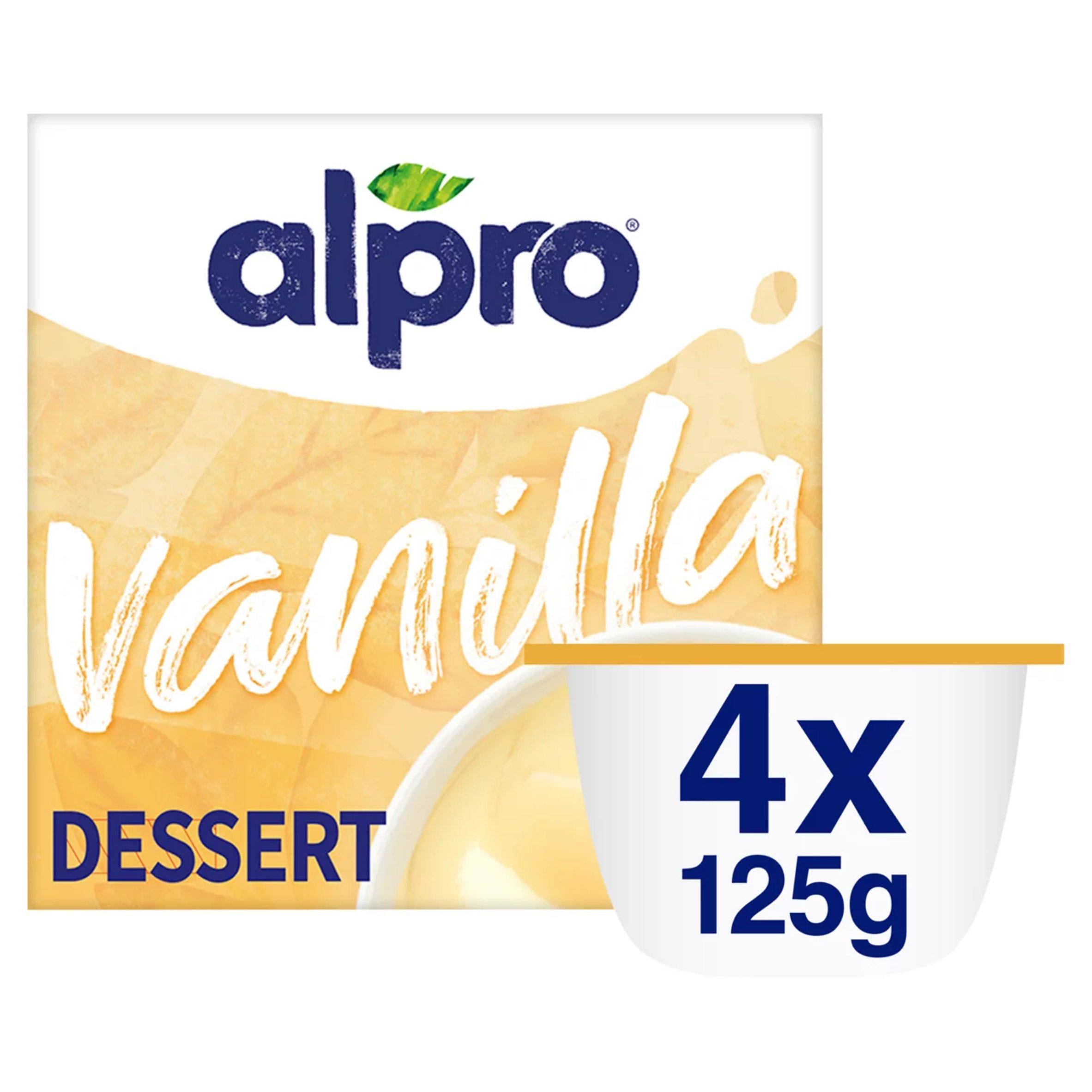 Alpro Velvet Vanilla Dessert 4x125g, imported from the UK