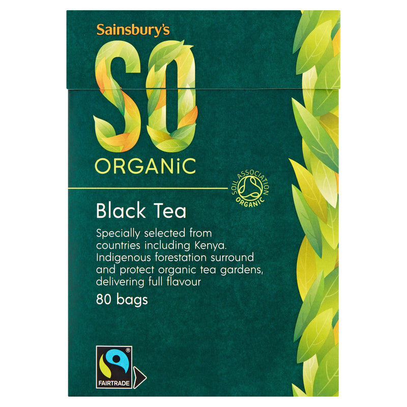Sainsbury's SO Organic tea bags 80 pack 250g, imported from the UK