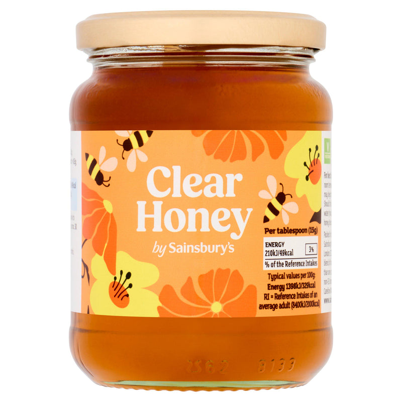 Sainsbury's pure clear honey 454g jar (British brand)