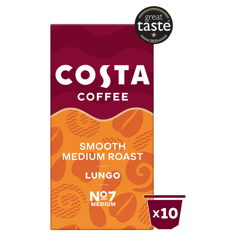 Costa Coffee smooth medium roast Lungo capsules 10pack (British brand)
