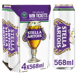 Stella Artois premium lager pint cans 4x568ml (British brand)