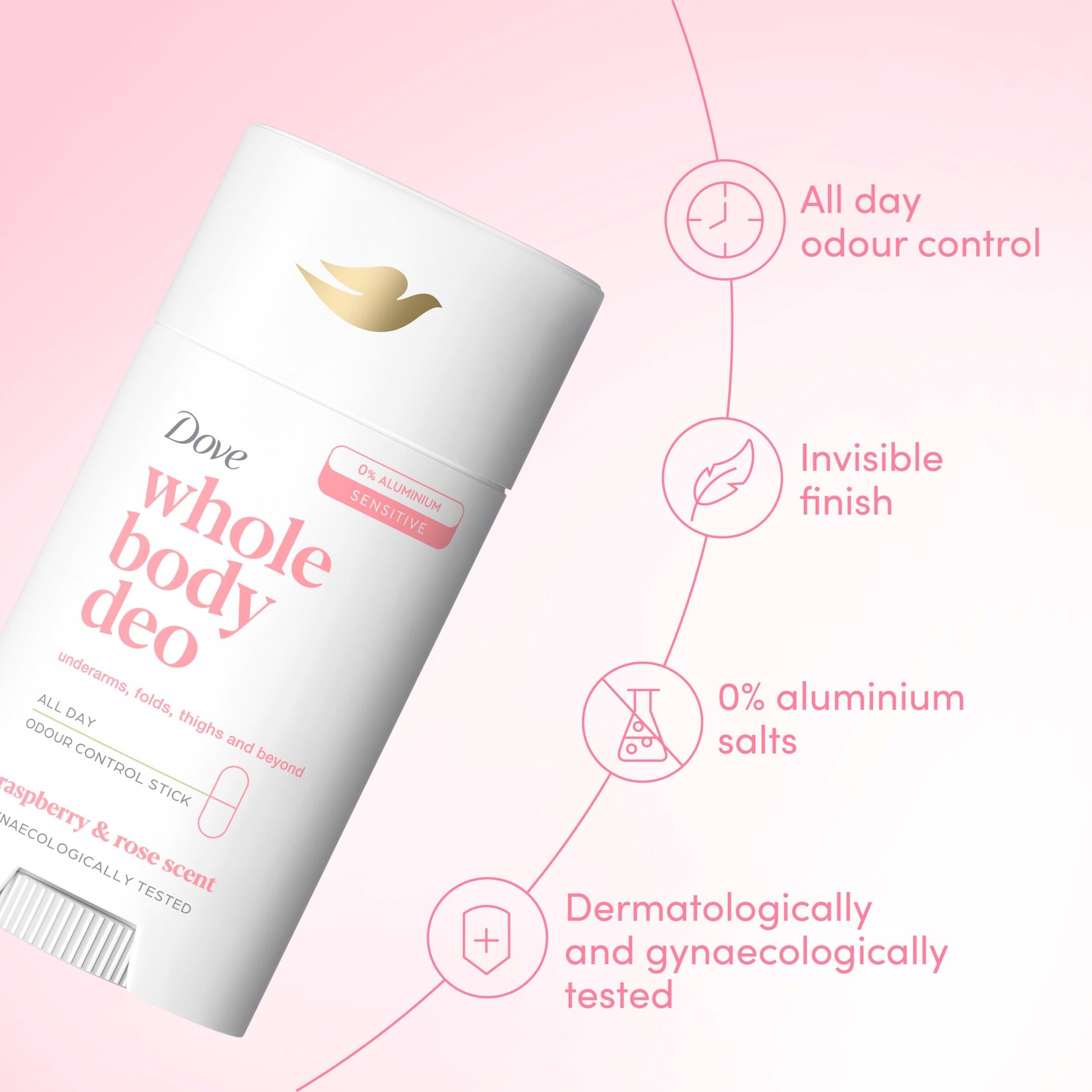 Dove Raspberry & Rose Whole Body Deodorant Stick 75ml - British product