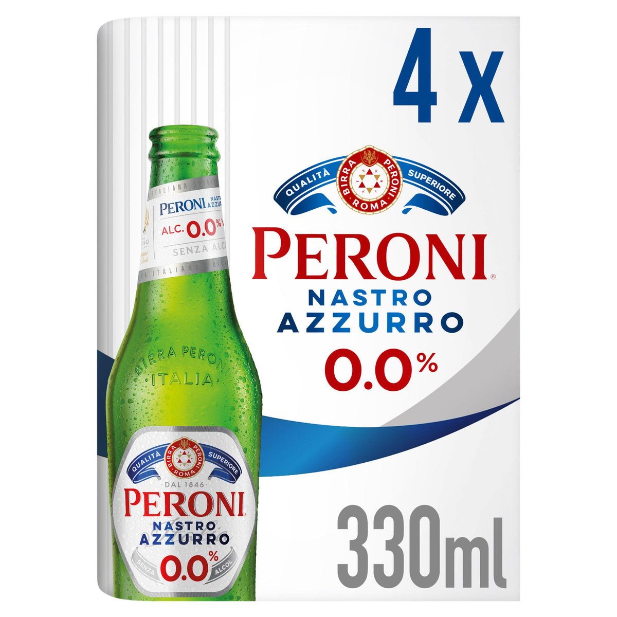 Peroni beer 0% alcohol free 4 x 330ml (British brand)