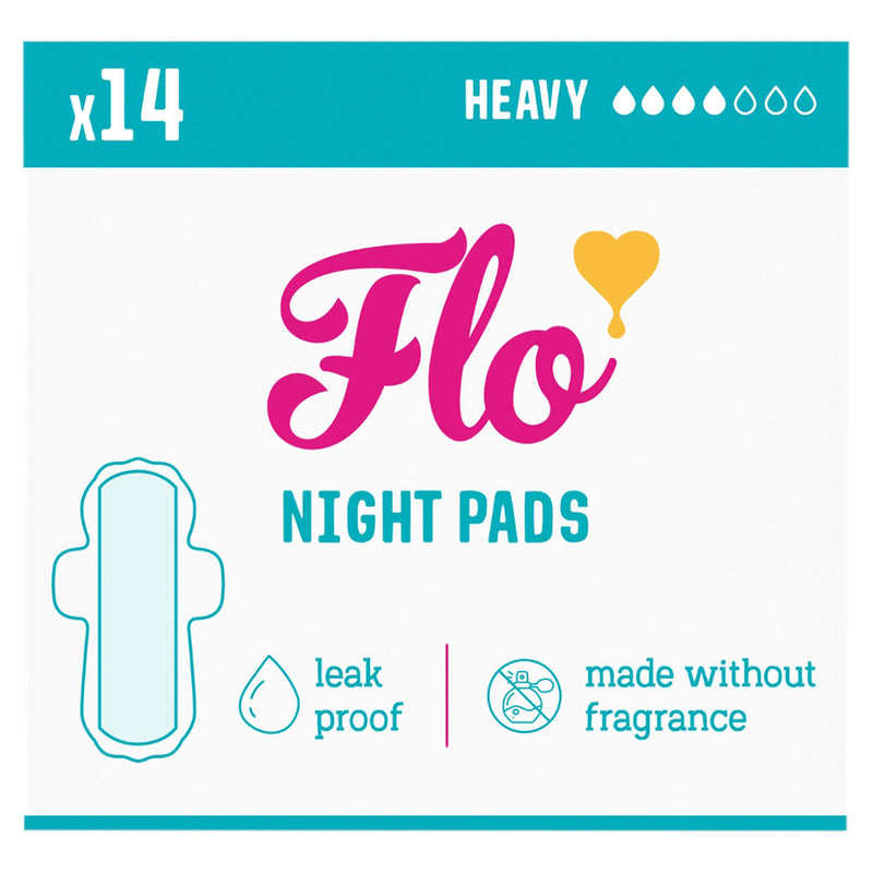 Flo bamboo super absorbent night pads x14, imported from the UK
