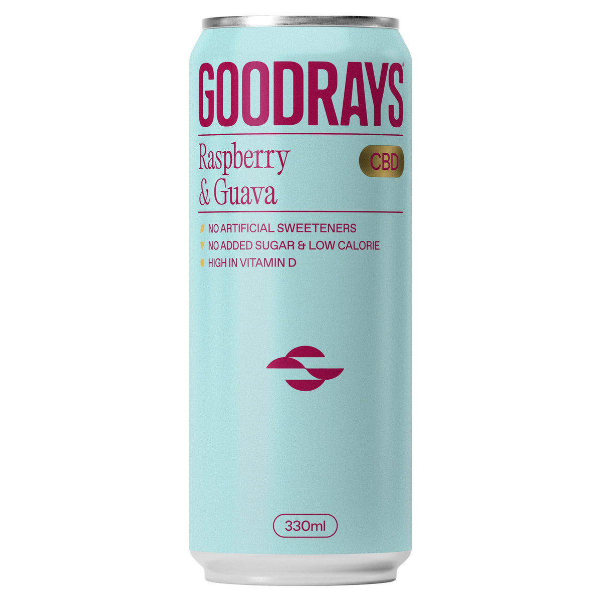 Goodrays CBD drink Raspberry and Guava 330ml can (British brand)