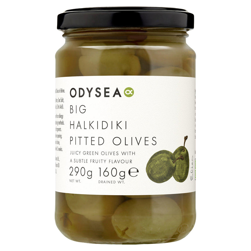 Odysea Greek Big Halkidiki pitted olives 290g, UK version