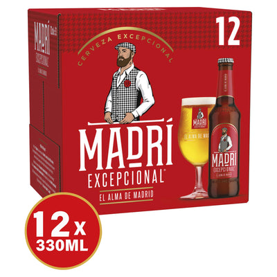 Sainsburys Madrí Excepcional Premium Lager Beer 12 x 330ml- Buy online at McGrocer