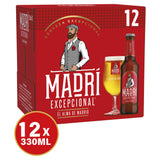Madri Excepcional premium lager beer 12 pack 330ml, UK version