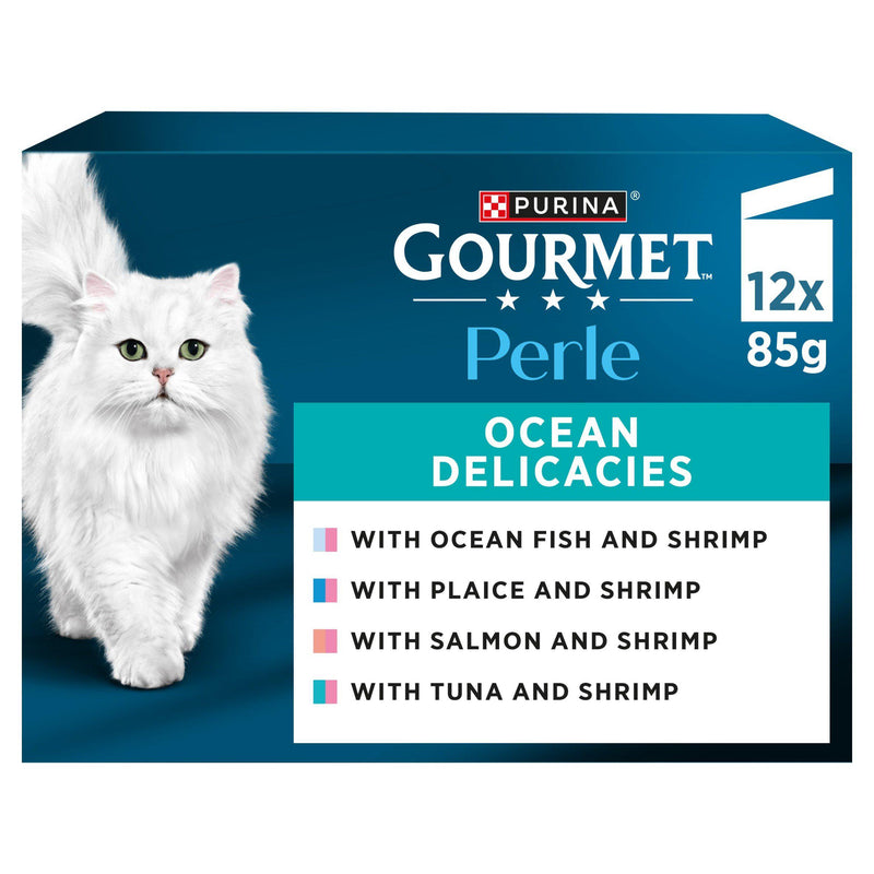 Gourmet cat food Ocean Delicacies in Gravy 12x85g - British product