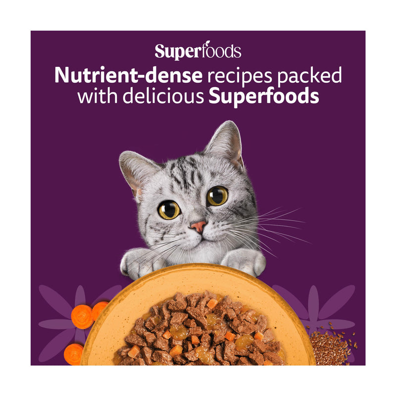 Whiskas Superfoods poultry in jelly pouches 6x50g, imported from the UK