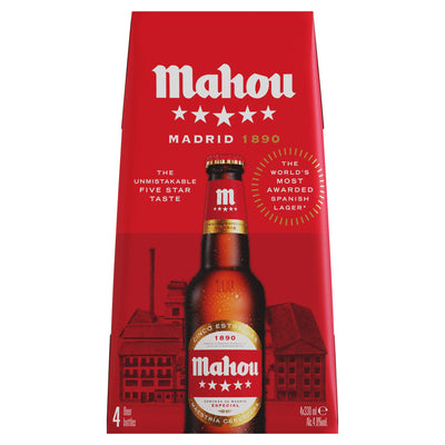 Sainsburys Mahou Beer Lager 4 x 330ml Pack- Buy online at McGrocer